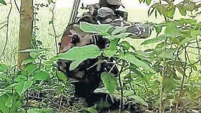 The security forces gunned down two Maoists during the encounter.