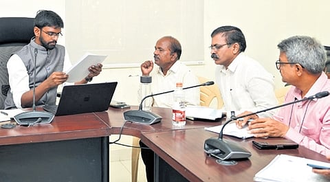 APCRDA additional commissioner Praveen Chand takes care from farmers. 