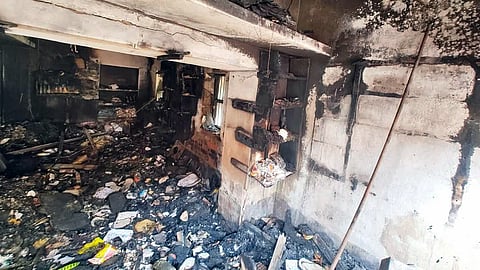 In this photo from Apr 19, 2025, is a view of the gutted house of a family affected by the violence in Murshidabad, West Bengal.