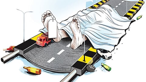 Three youngsters died on the spot after their motorcycle collided with a truck around midnight near Dudhrej railway crossing in Gujarat. 