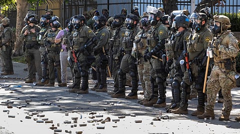 National Guard troops sent by Trump to quell immigration protests reach Los Angeles 