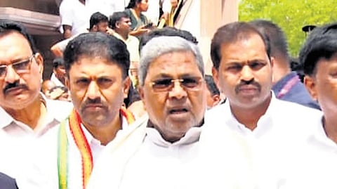 Chief Minister Siddaramaiah addresses the media in Mysuru on Monday.