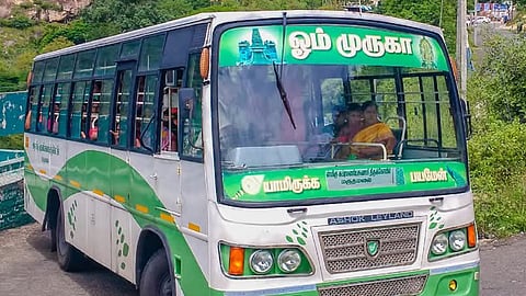 Bus run between Maruthamalai foot hills to Marudhamalai hill Temple in Coimbatore.