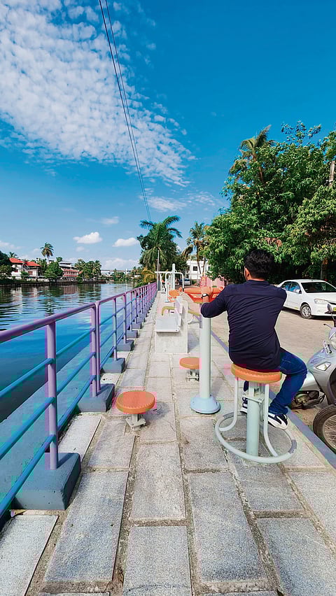 A lover’s path near Chambakkara bridge, where Kochi slows down