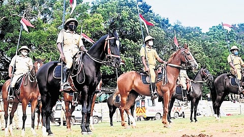 Mounted police unit of Kerala Police.