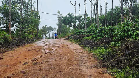 The 6 km stretch is riddled with large craters, making daily life difficult for over 50 families in the village.