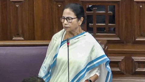 West Bengal Chief Minister Mamata Banerjee speaks during a session in the state Legislative Assembly.