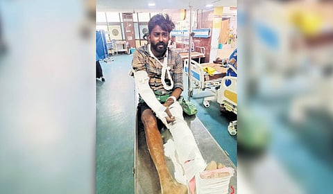 M Prabakaran admitted at the Government Rajaji Hospital 