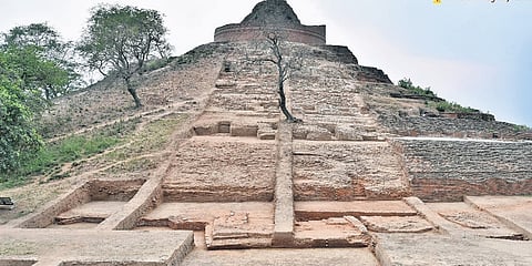 Excavation reveals new structure at Bihar Stupa
