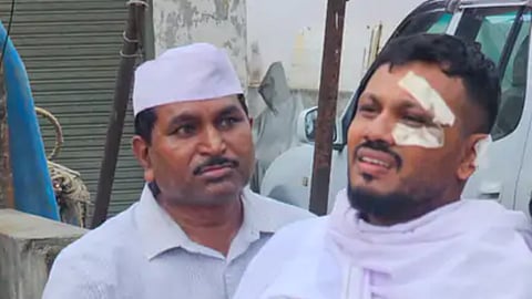 Lone survivor in the Ahmedabad plane crash, Vishwas, at his brother Ajay's funeral.