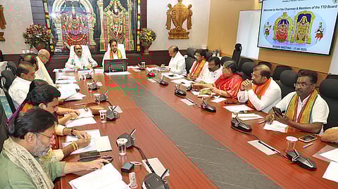 TTD Board Meeting held at Annamaiah Bhavan in TIrumala under the chairmanship of chairman BR Naidu. 