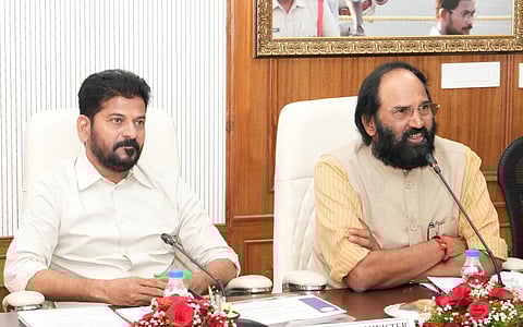 Chief Minister A Revanth Reddy takes part in a all-party MPs meeting on Banakacherla Project at Telangana Secretariat on Wednesday