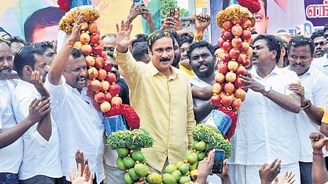 Anbumani Ramadoss during PMK’s general council meet in Salem.
