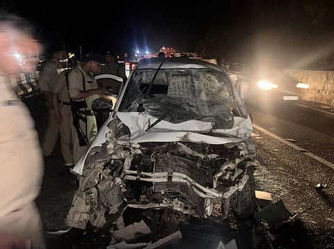 Four killed, one injured as car rams into cement trailer in Dehradun