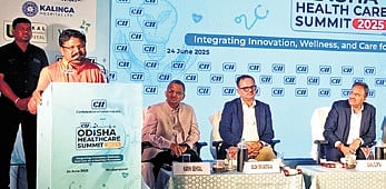 Health and Family Welfare minister Mukesh Mahaling addressing the CII Healthcare Summit 2025 on Tuesday.