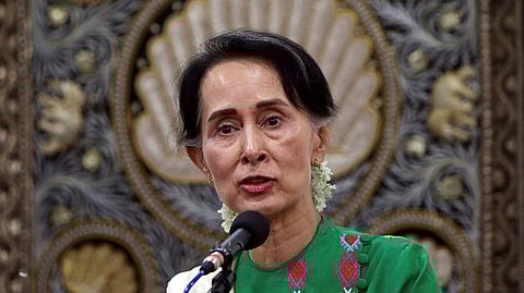Jailed Myanmar leader Aung San Suu Kyi.