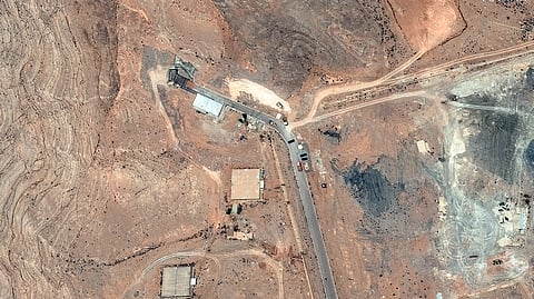 This handout satellite picture provided by Maxar Technologies shows tunnel entrances at Isfahan nuclear enrichment facility in central Iran on June 20, 2025.