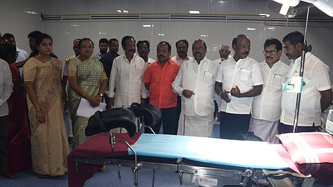 Chief Minister M.K. Stalin is scheduled to inaugurate the newly constructed Super Multi-Speciality Hospital in Vellore on Wednesday. Ahead of the event, Health Minister Ma. Subramanian and E V Velu inspected the hospital site on Tuesday evening and addressed the press conference thereafter.
