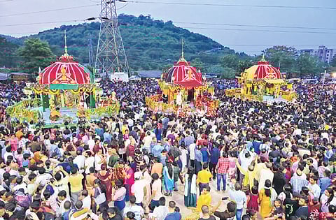 Rath Yatra celebrations at Shrivani Kshetra in Bhubanescwar.