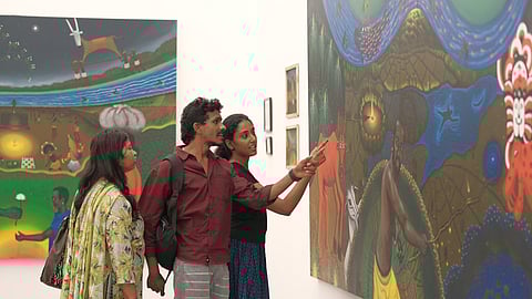 Visitors at the annual exhibition