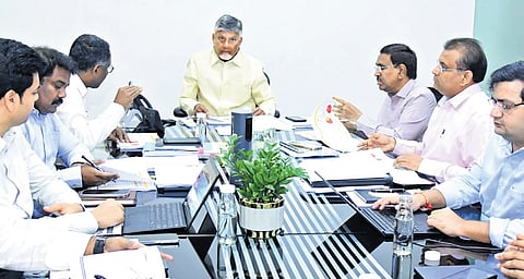 Chief Minister Nara Chandrababu Naidu held a review meeting on Saturday.