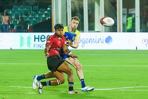 Rajdeep Saha in action at the Rugby Premier League in Mumbai