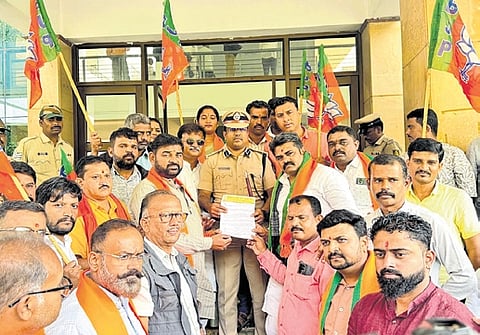 BJP workers demand strict action over attack on Hindu activists in Karnataka