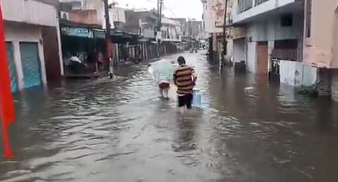 Heavy rain led to waterlogging in UP's Muzaffarnagar, with authorities sounding high alert as water levels in the Ganga continue to rise. 
