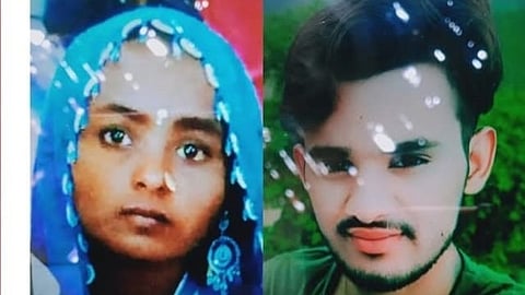 Shanti Bai (L) and Ravi Kumar crossed the border carrying a jerry can despite warnings from their families.