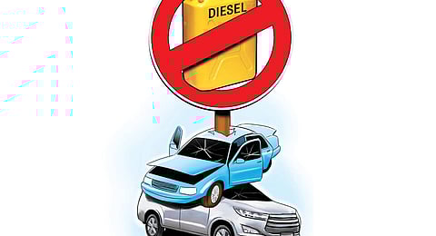Traffic Police personnel keep a vigil at a petrol pump after fuel ban for end-of-life (EoL) vehicles under the directions of Commission for Air Quality Management (CAQM), in New Delhi on Tuesday, July 1, 2025.