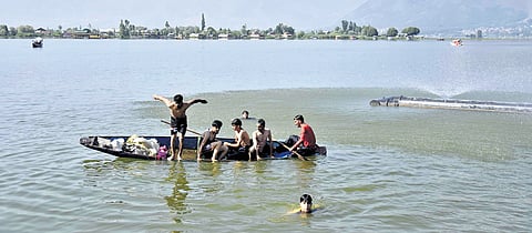 As the Valley reels under intense heatwave conditions, a group of boys jump into a stream for relief.