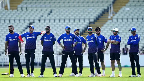 India players take part in a nets session at Edgbaston, in Birmingham, England, Monday June 30, 2025.