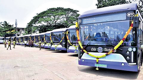 MTC inducted 1,225 low-floor electric buses into service on Monday.