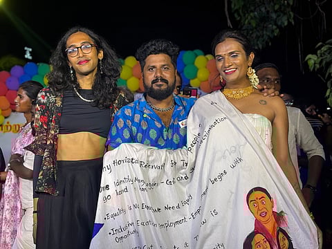 Chennai Pride: Ten demands of trans activists, painted in a sari