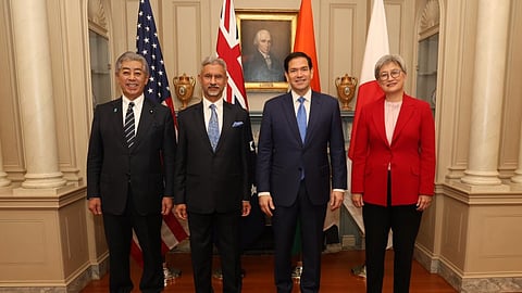 The meeting was attended by India’s External Affairs Minister S. Jaishankar, U.S. Secretary of State Marco Rubio, Australian Foreign Minister Penny Wong, and Japanese Foreign Minister Takeshi Iwaya.