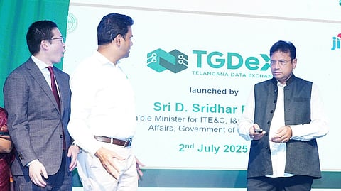 IT Minister Sridhar Babu launches TGDeX in Hyderabad on Wednesday.
