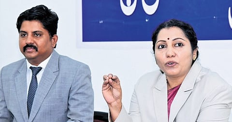 BSV Himabindu, Member Secretary (District & Sessions Judge) and State Legal Services Authority (SLSA) addressing the media on Thursday. 