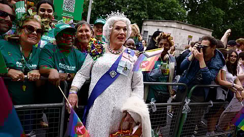 "Royalty" joins members of the Lesbian, Gay, Bisexual and Transgender (LGBT+) community taking part in the annual Pride Parade, in London on July 5, 2025. 