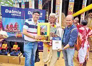 The DBL felicitated - Raghunath Subudhi, Ramesh Mohapatra, Babana Maharana and Kartik Bhoi - for their exceptional craftsmanship and dedication to the sacred tradition of chariot-making.