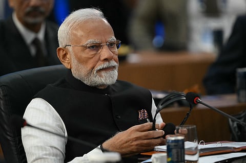 Prime Minister Narendra Modi addresses the session on 'Environment, COP30, and Global Health' at the BRICS Summit 2025 in Rio de Janeiro, Brazil, July 7, 2025.