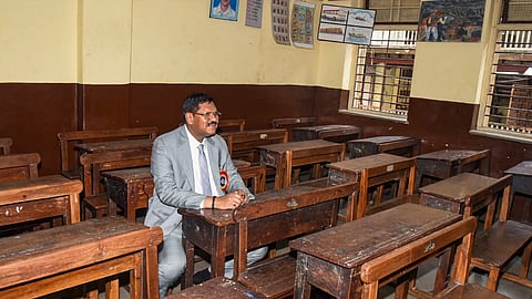 Chief Justice of India B R Gavai during a visit to his school at Girgaon, in Mumbai, Sunday, July 6, 2025.