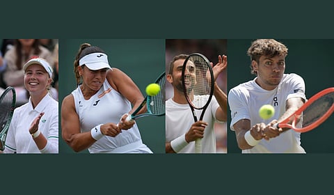 (L-R): Clara Tauson, Jessica Bouzas Maneiro, Marin Cilic and Flavio Cobolli.