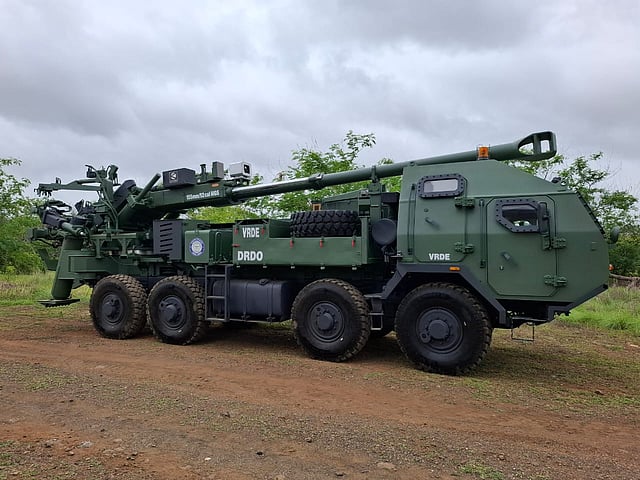 A vehicle carrying the Mounted Gun System technology of the Indian army is seen here.