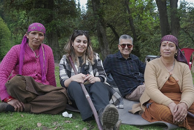 With Khusboo Barry with two locals near Hampta pass