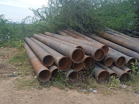 TWAD water pipes lying near Thirumangalam Taluk in Madurai district.
