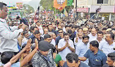 AIADMK general secretary Edappadi K Palaniswami kick-started his campaign ‘Let’s Protect the People, Let’s Save TN’ in Coimbatore on Monday 
