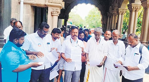 Dalit residents of the panchayat along with VCK functionaries submitted a petition at the collectorate on Monday