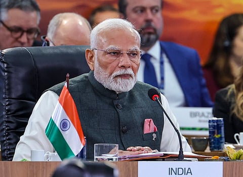 Prime Minister Narendra Modi attends a session during the 17th annual BRICS Summit in Brazil, July 7, 2025.