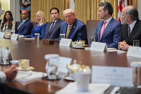 US President Donald Trump and Ukraine's President Volodymyr Zelensky meet in the Oval Office of the White House in Washington, DC, February 28, 2025. 
