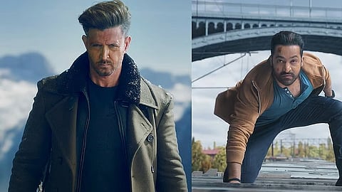 Jr NTR and Hrithik Roshan in stills from ‘War 2’ 